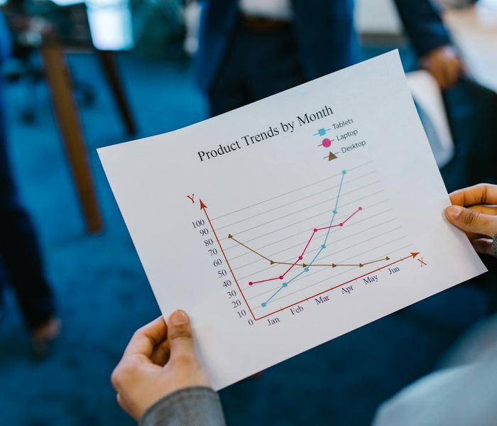 Data analytics dashboard showing business performance metrics and growth indicators